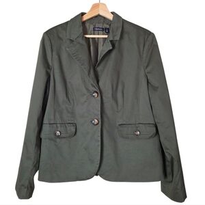 Relativity | Forest Army Green Button Front Blazer Jacket